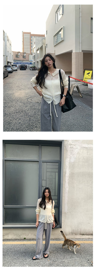 hollow-out cardigan