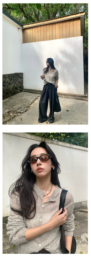hollow-out cardigan