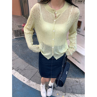 hollow-out cardigan