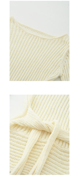 lace-up knit top