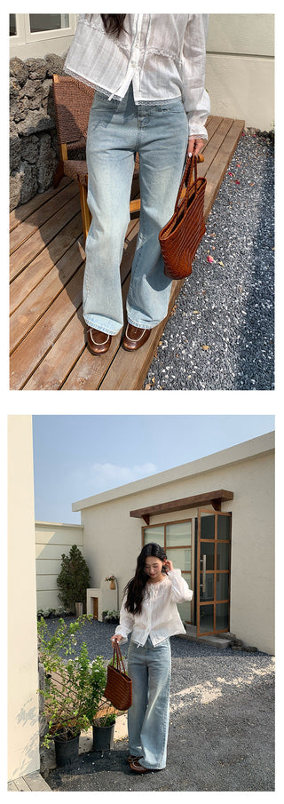 pocket straight jeans