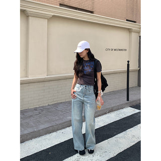 pocket straight jeans