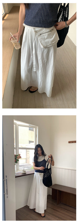 belt zipper skirt