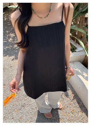 striped suspender skirt