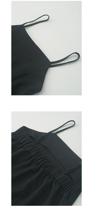 striped suspender skirt