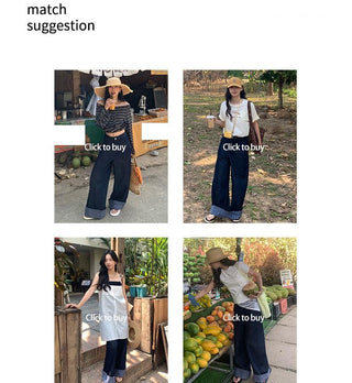 plaid wide jeans