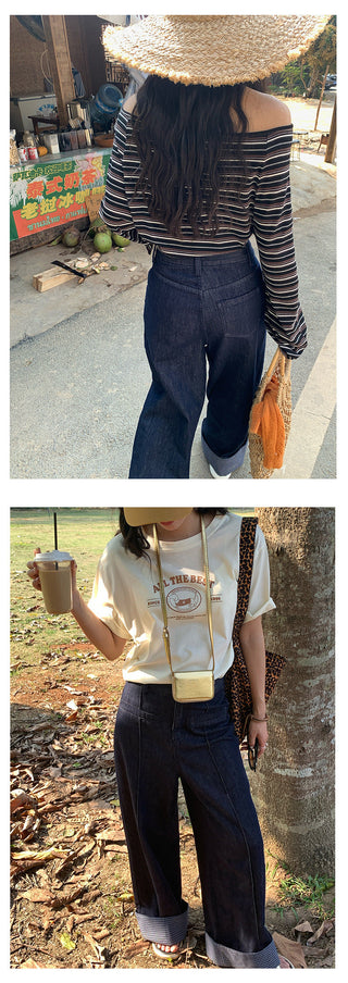 plaid wide jeans