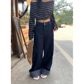 plaid wide jeans