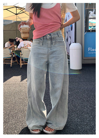 draping denim pants