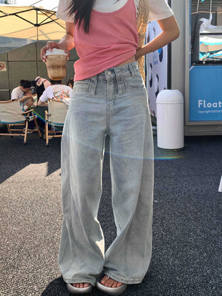 draping denim pants