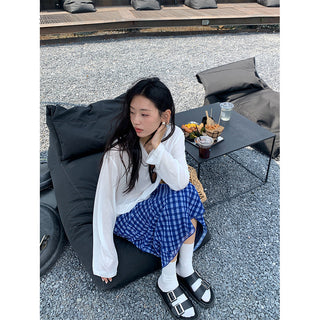 plaid lace skirt