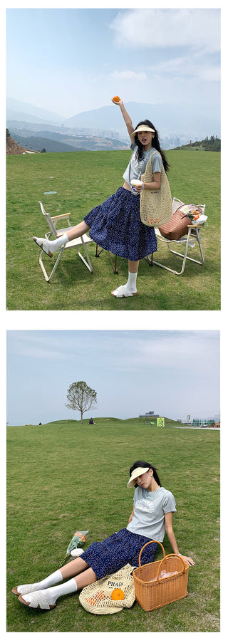 polka dot skirt