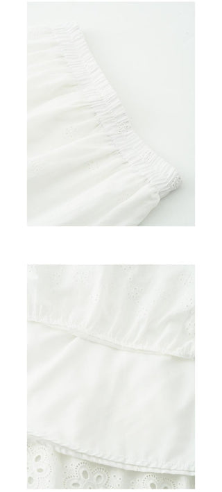 ruffled white skirt