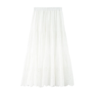 ruffled white skirt
