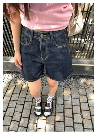 retro denim shorts