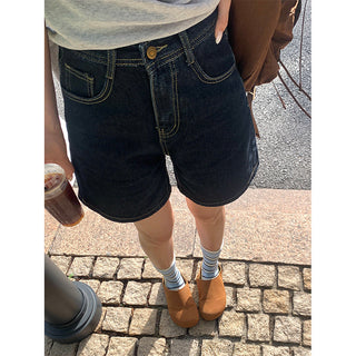retro denim shorts