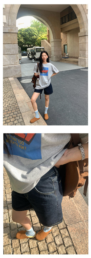 retro denim shorts