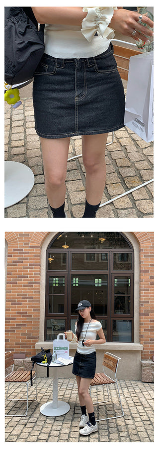 slim denim skirt