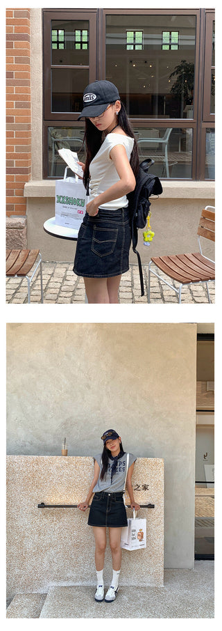 slim denim skirt