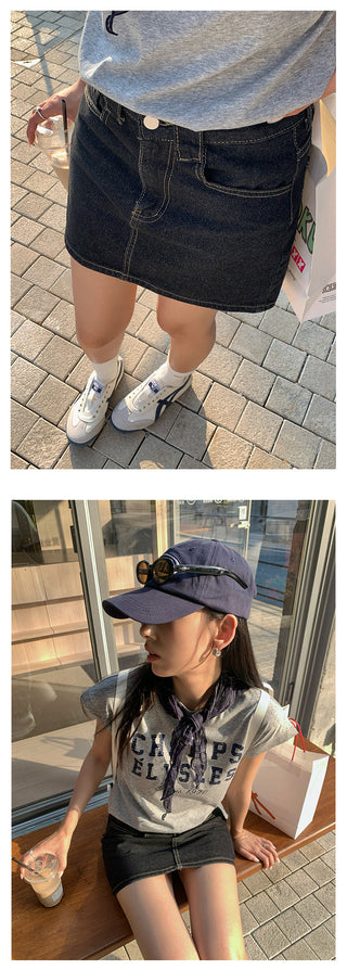 slim denim skirt