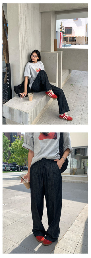 pleated wide pants