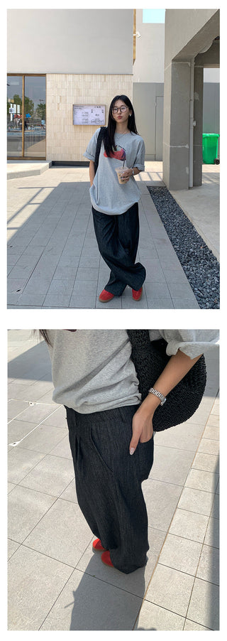 pleated wide pants