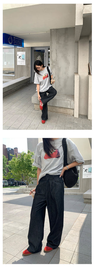 pleated wide pants