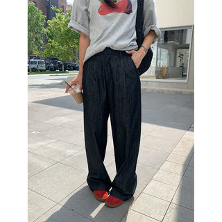 pleated wide pants