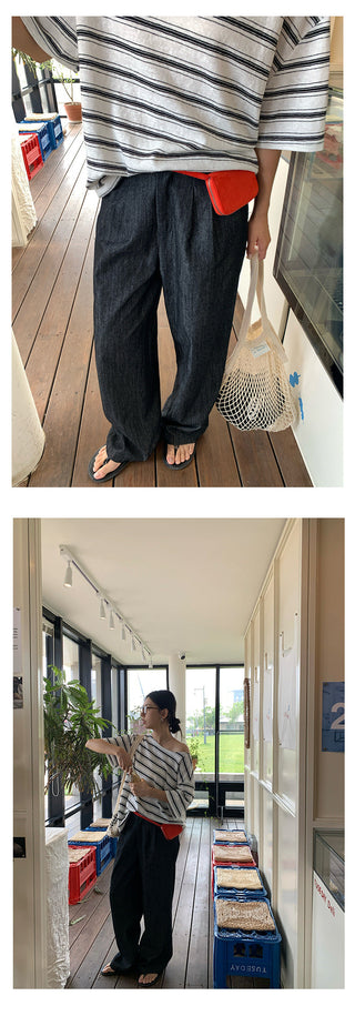 pleated wide pants