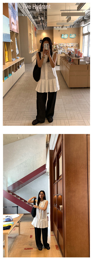 pleated wide pants