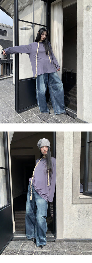 scratch wide jeans