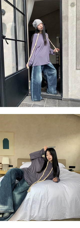 scratch wide jeans