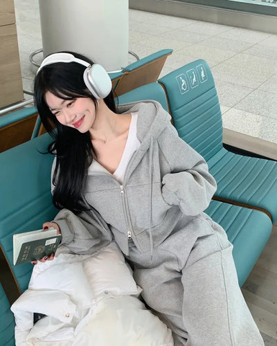 Fleece-lined cropped hoodie