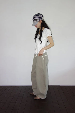 [3 colors] Shoot Flower Balloon Wide Pants