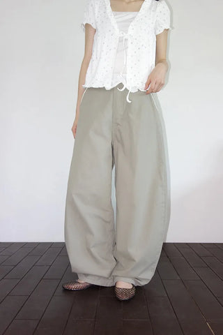 [3 colors] Shoot Flower Balloon Wide Pants