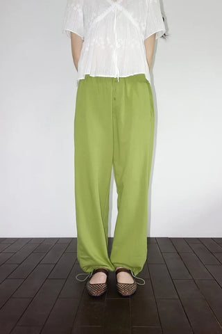 [2 colors] Cola Banding Wide Pants