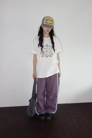 [2 colors] Buslock Color Wide Pants