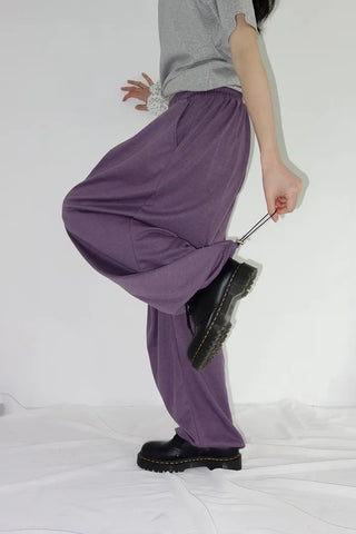 [4 colors] Prev Patch Banding Wide Pants