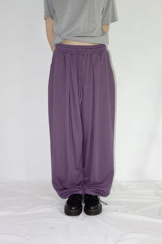[4 colors] Prev Patch Banding Wide Pants