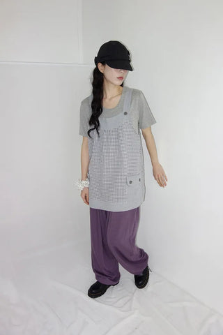 [4 colors] Prev Patch Banding Wide Pants