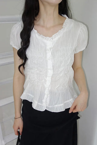 Raya Shirring Frill Blouse