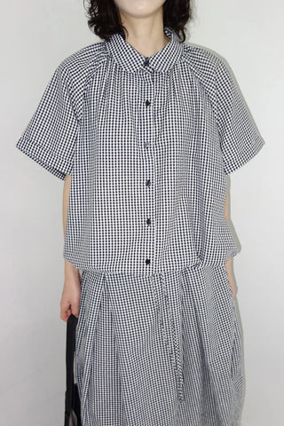 [3 colors] Check shirt blouse