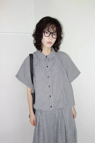 [3 colors] Check shirt blouse