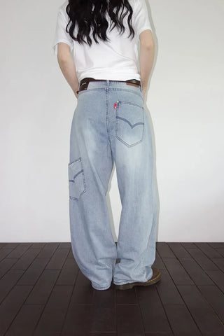 Denim wide-leg pants