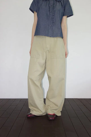 [4 colors] Cotton Wide Pants