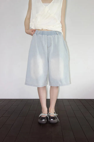 [3 colors] Denim Carpenter Bermuda Pants