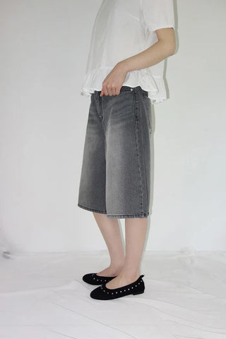 Posen Denim Wide Bermuda Pants