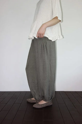 [4 colors] Creton Banding Balloon Pants