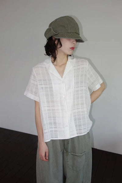 [2 colors] Clérie Jacquard Short-Sleeve Shirt