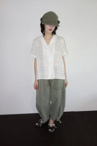 [2 colors] Clérie Jacquard Short-Sleeve Shirt